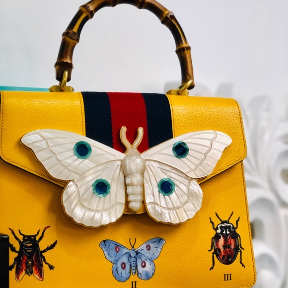 Gucci Handbags - GUCCI Falena Moth Top Handle Handbag